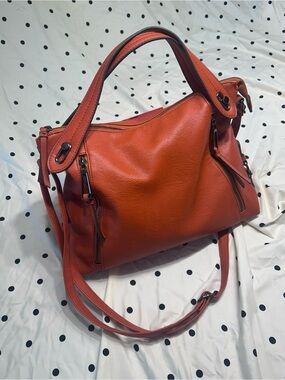 Jessica Simpson Burnt Orange Leather Shoulder Bag
